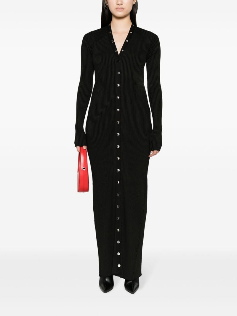 Black Ribbed-knit Maxi Dress