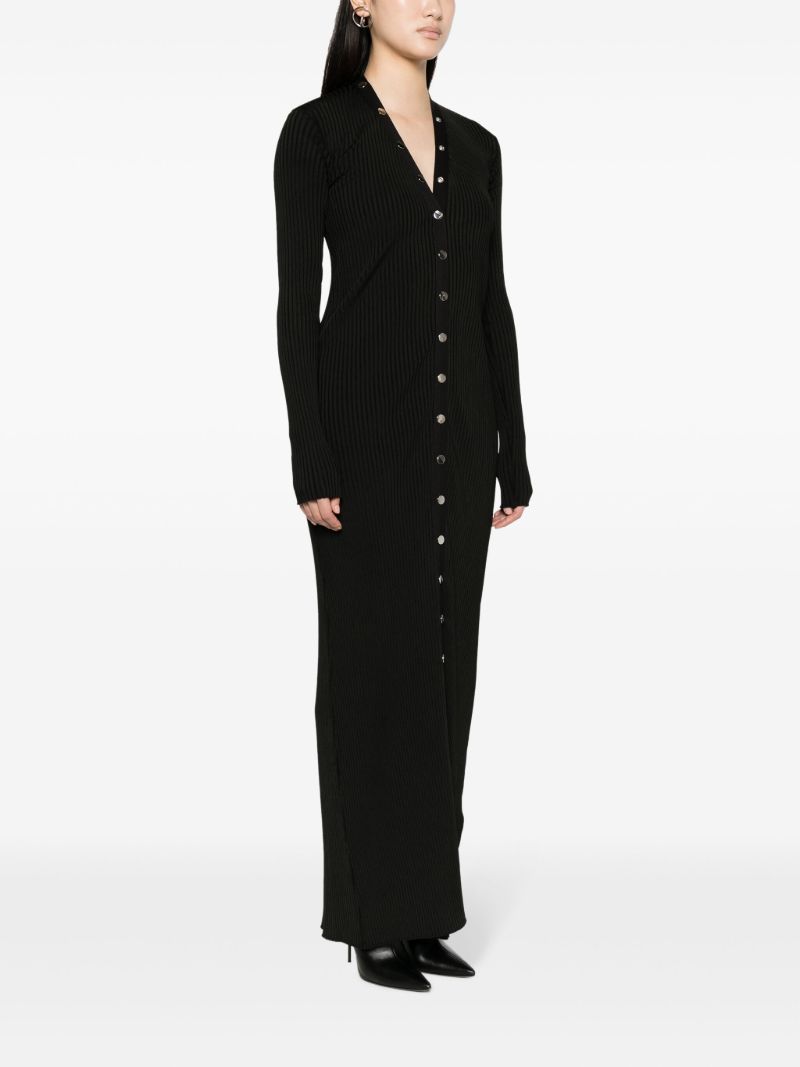 Black Ribbed-knit Maxi Dress