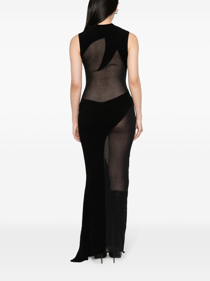 Black Tattoo-pattern Chiffon Gown