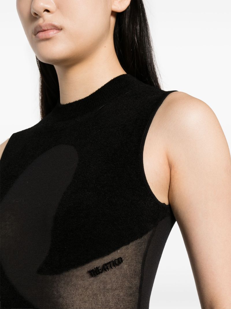 Black Tattoo-pattern Chiffon Gown