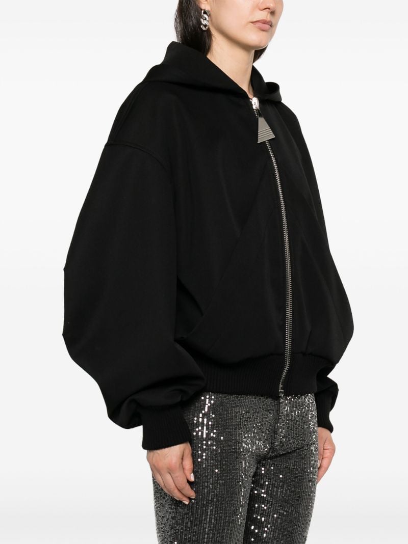 Black Virgin Wool Bomber Jacket