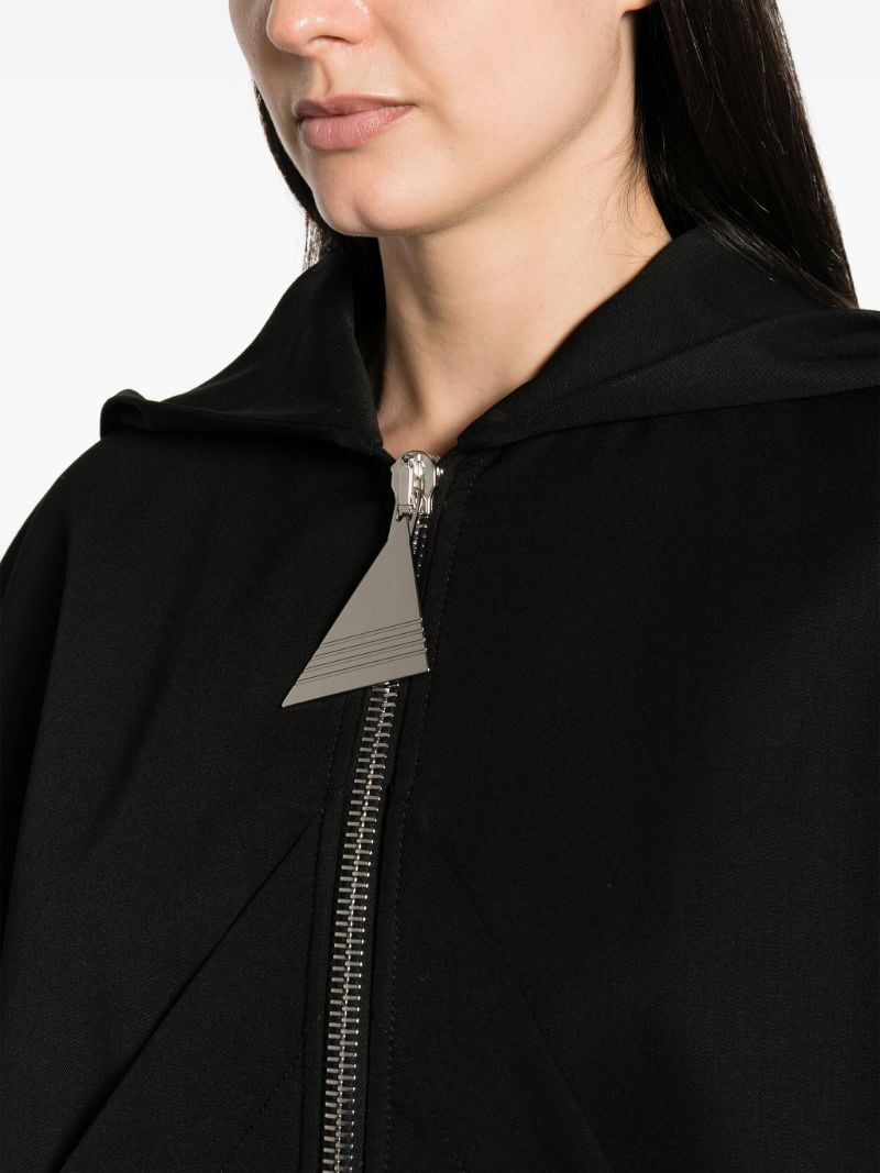 Black Virgin Wool Bomber Jacket