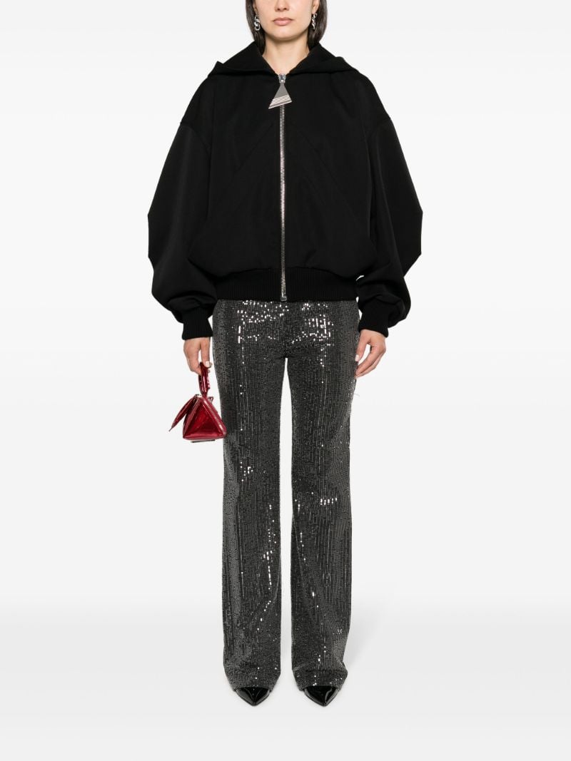 Black Virgin Wool Bomber Jacket