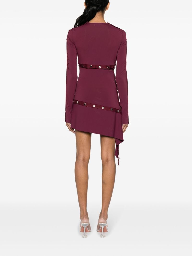 Purple Stud-embellished Mini Dress
