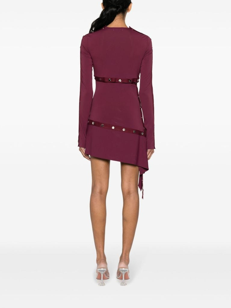 Purple Stud-embellished Mini Dress