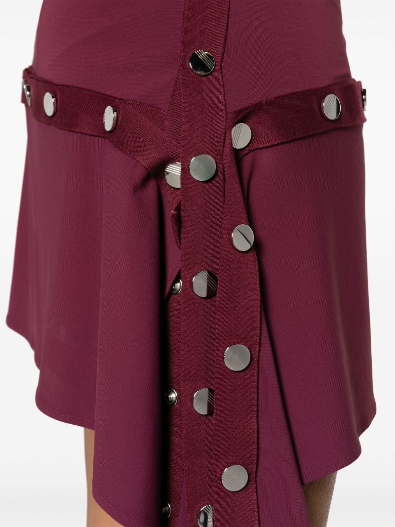 Purple Stud-embellished Mini Dress