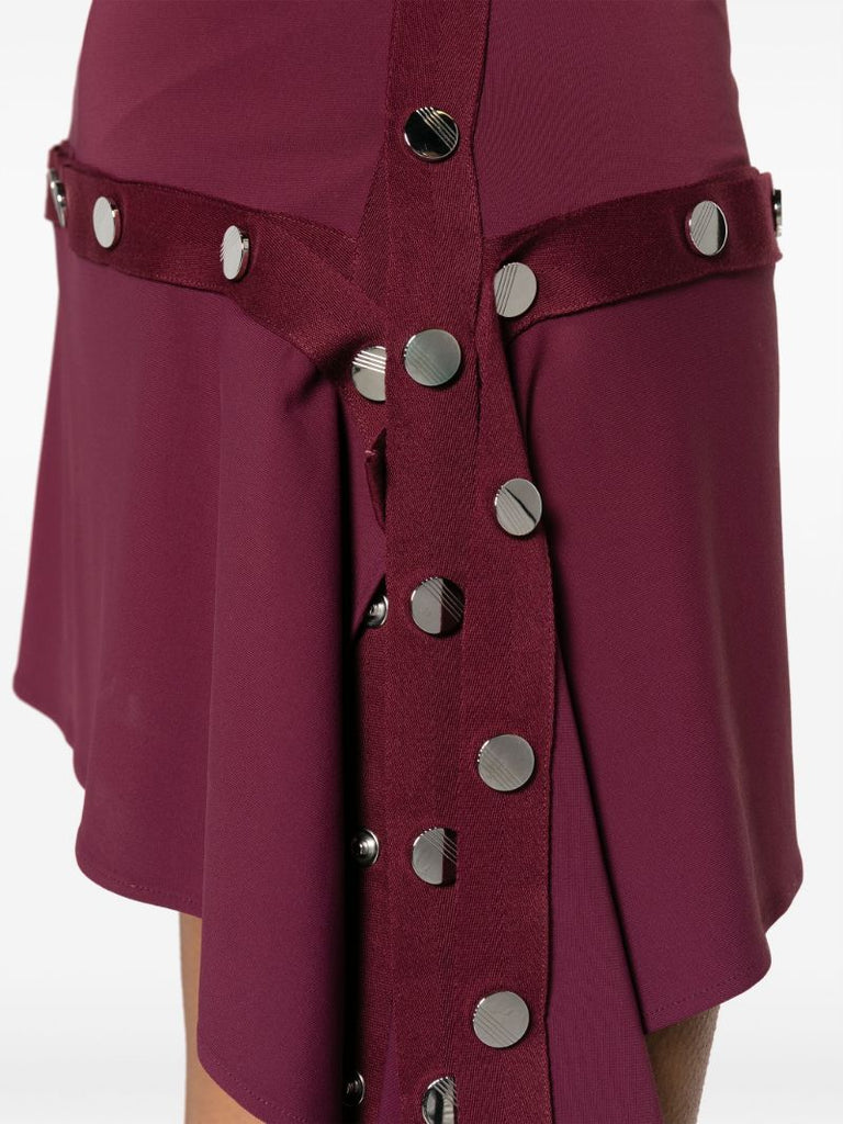 Purple Stud-embellished Mini Dress