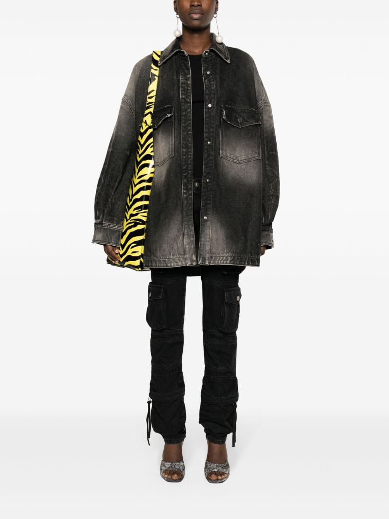 Black Tie-dye Denim Jacket