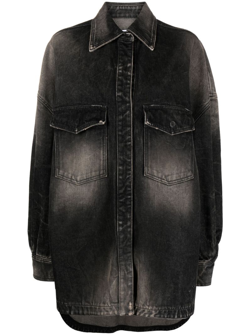 Black Tie-dye Denim Jacket