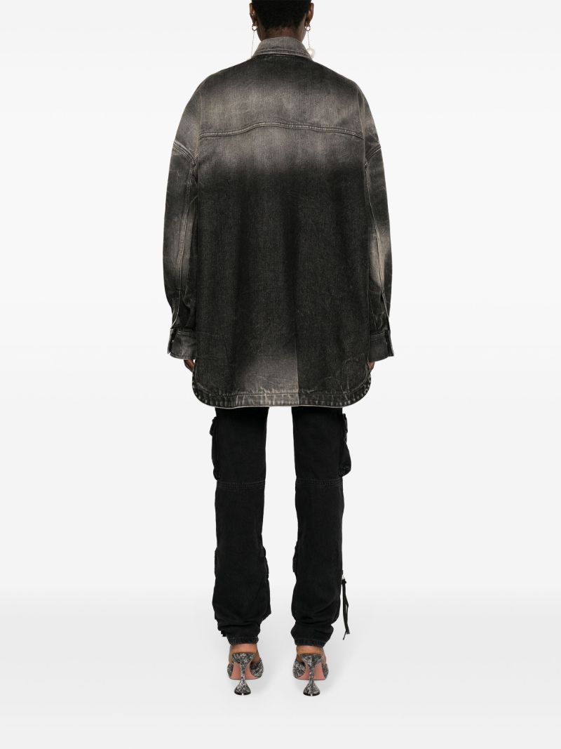 Black Tie-dye Denim Jacket