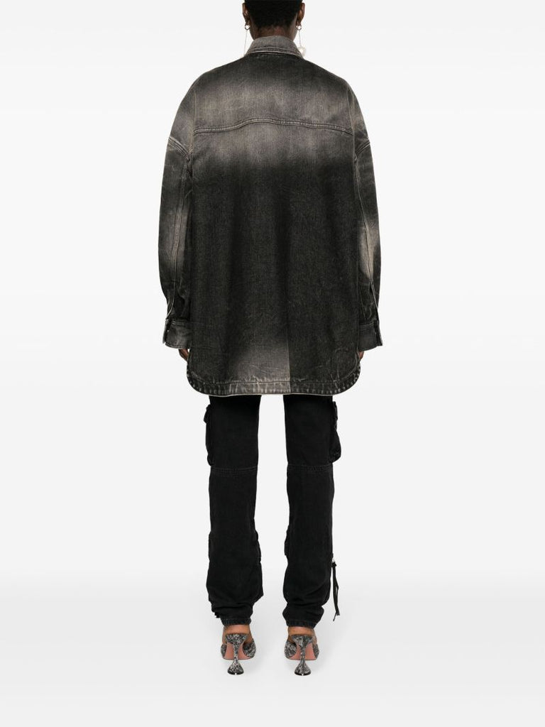Black Tie-dye Denim Jacket