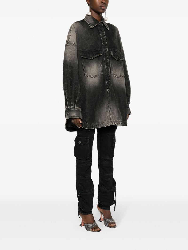 Black Tie-dye Denim Jacket