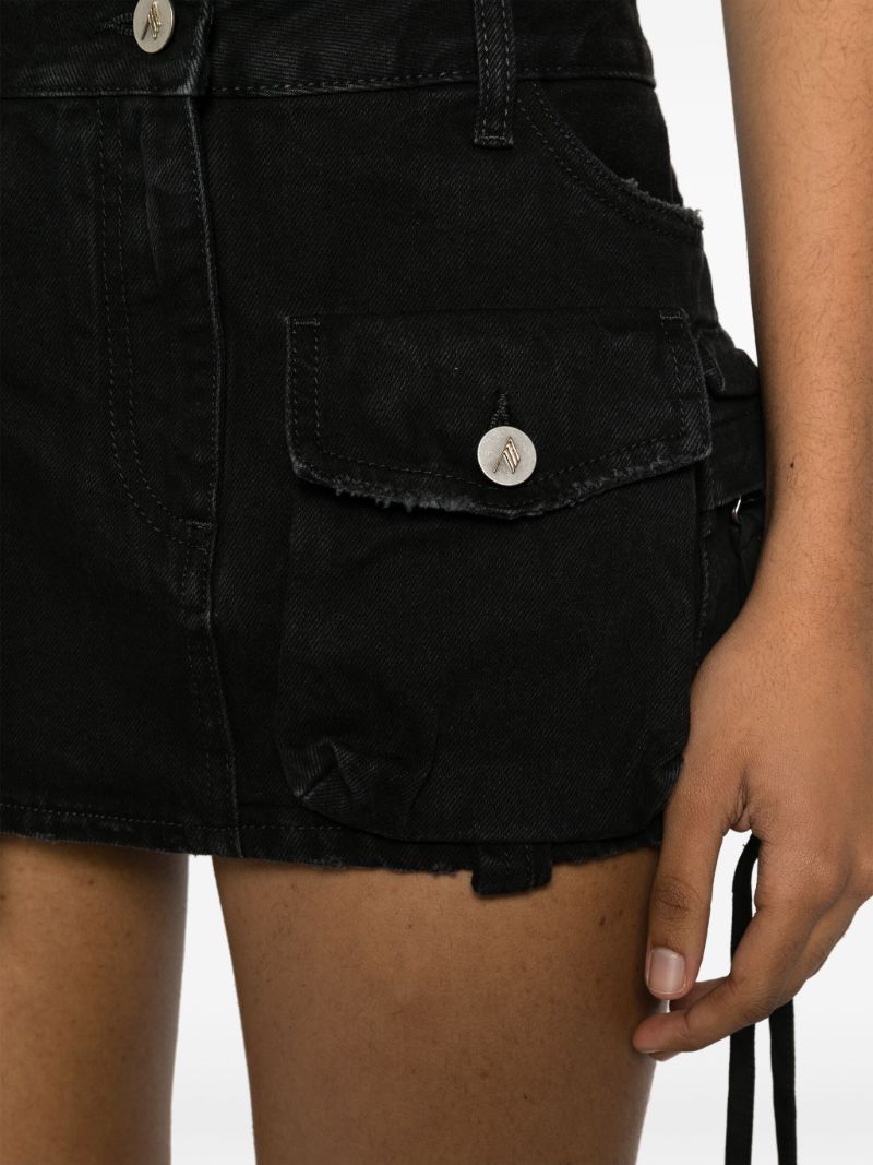 Black Fay Cargo Denim Mini Skirt