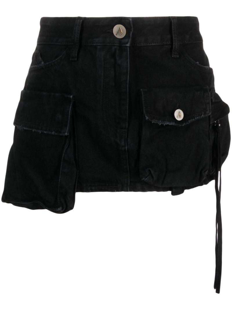 Black Fay Cargo Denim Mini Skirt
