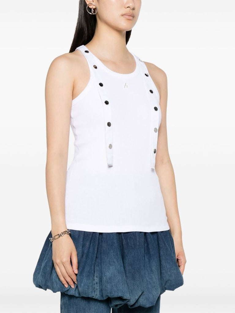 White Ribbed Tank Top