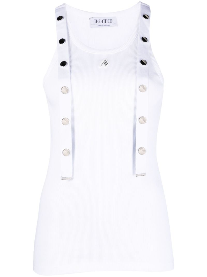 White Ribbed Tank Top