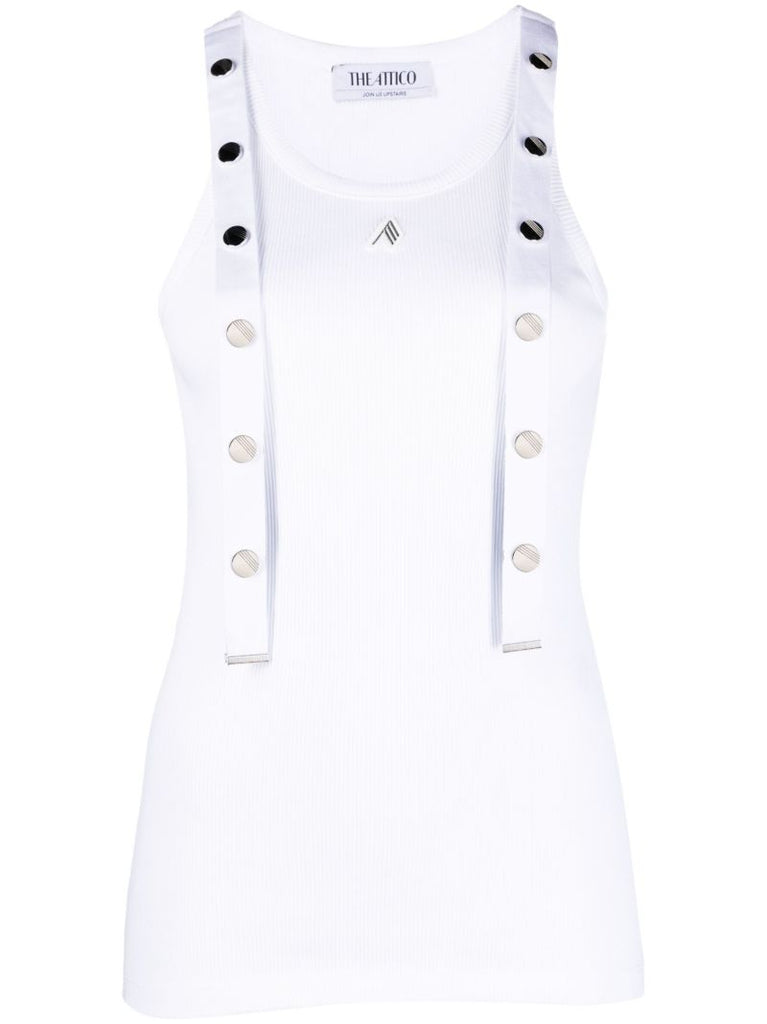 White Ribbed Tank Top