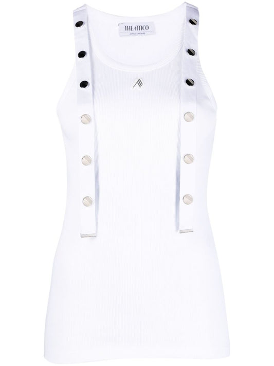 White Ribbed Tank Top