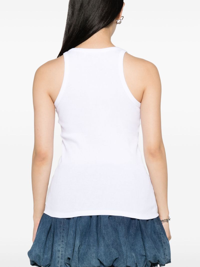 White Ribbed Tank Top