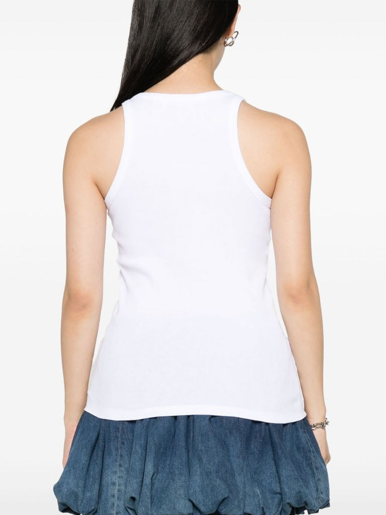 White Ribbed Tank Top