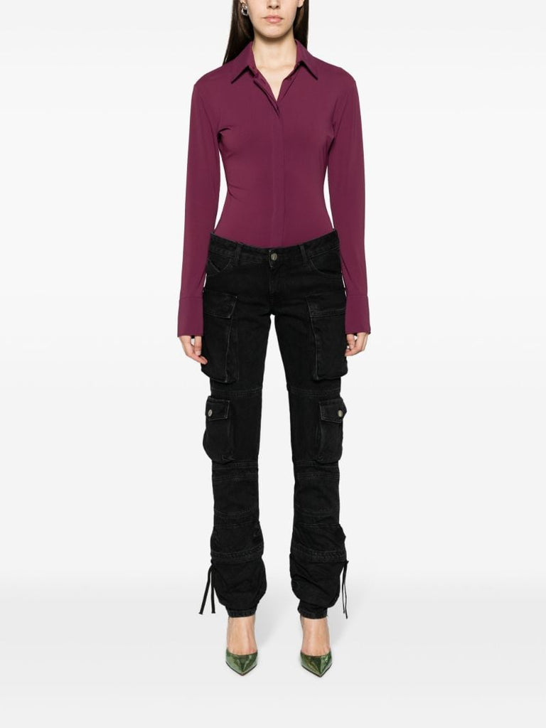 Purple Elton Concealed-placket Shirt