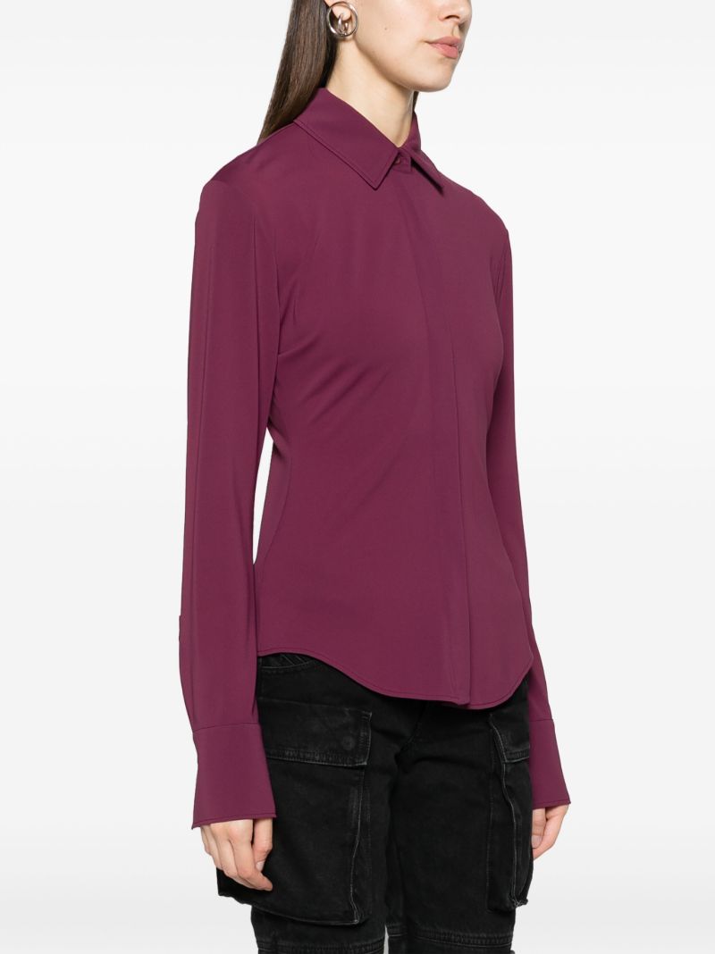 Purple Elton Concealed-placket Shirt
