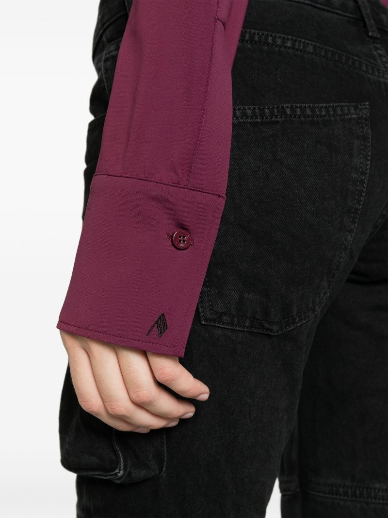 Purple Elton Concealed-placket Shirt