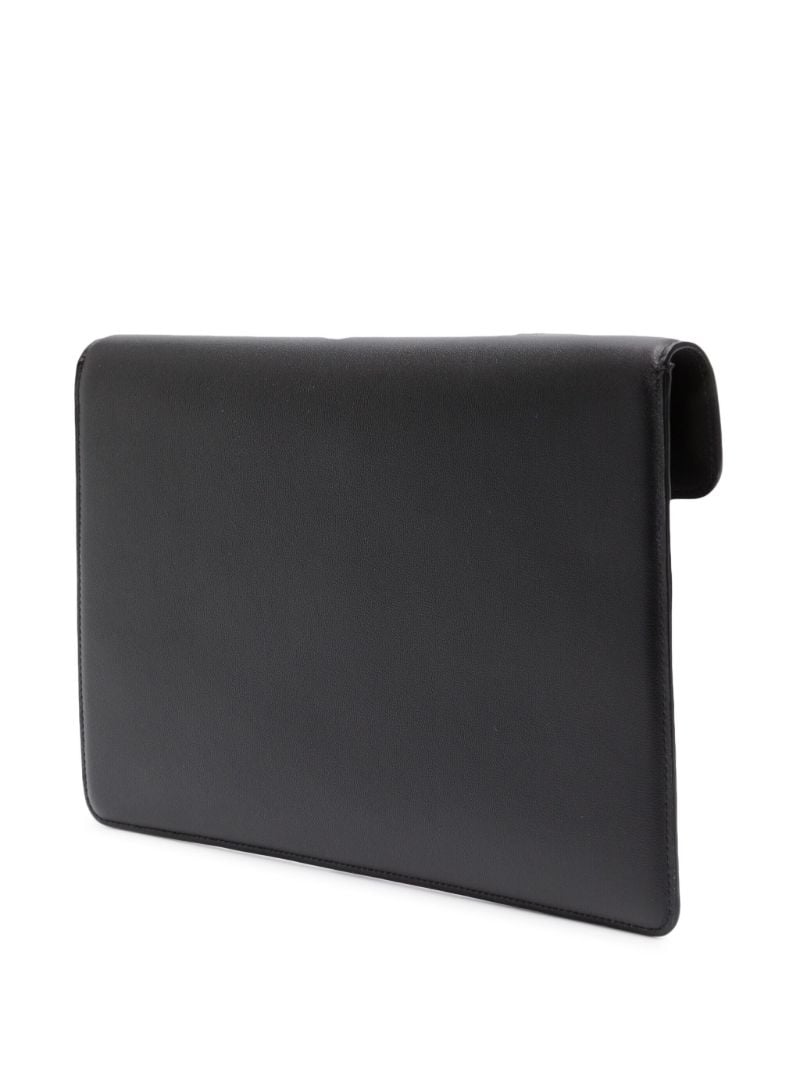 Black LocÃ_x0083_Â² Leather Clutch Bag