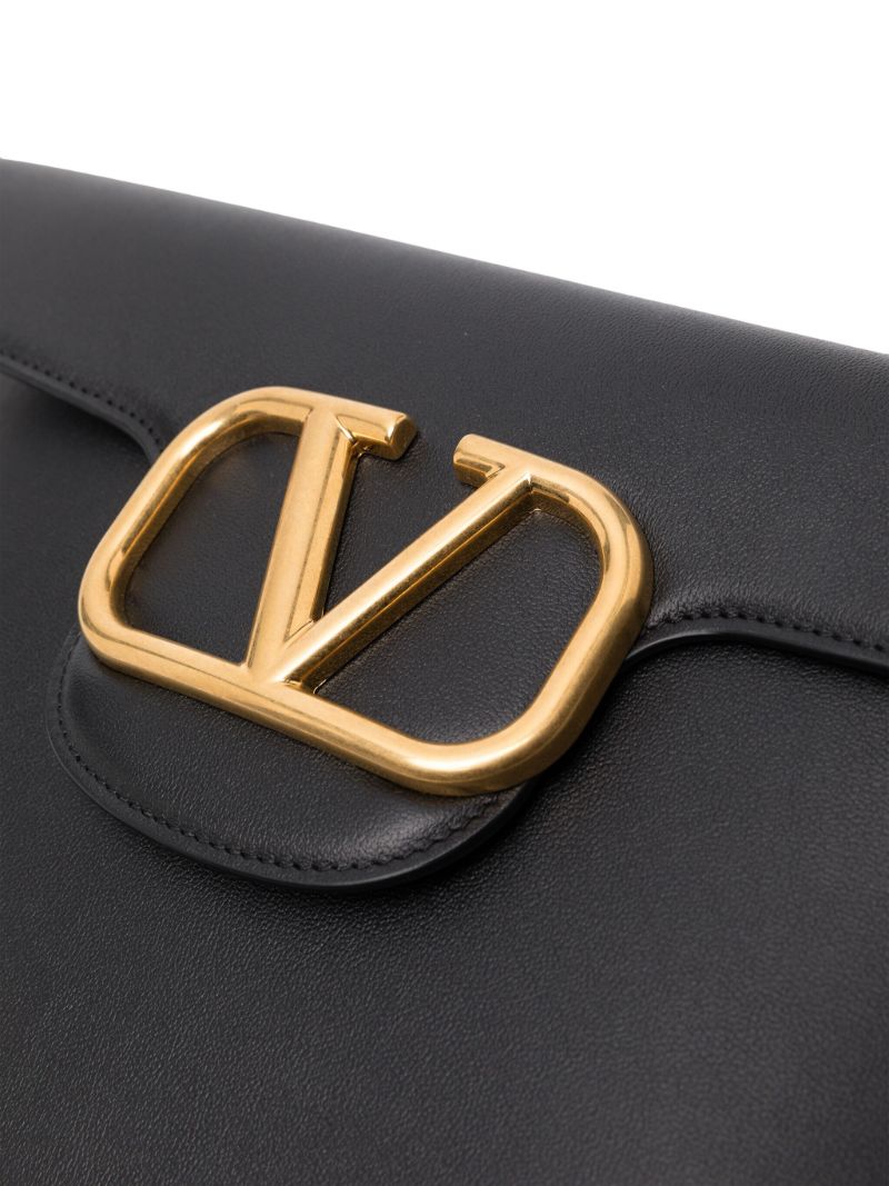 Black LocÃ_x0083_Â² Leather Clutch Bag