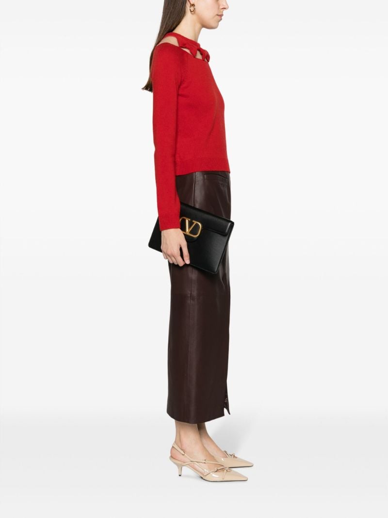Black LocÃ_x0083_Â² Leather Clutch Bag