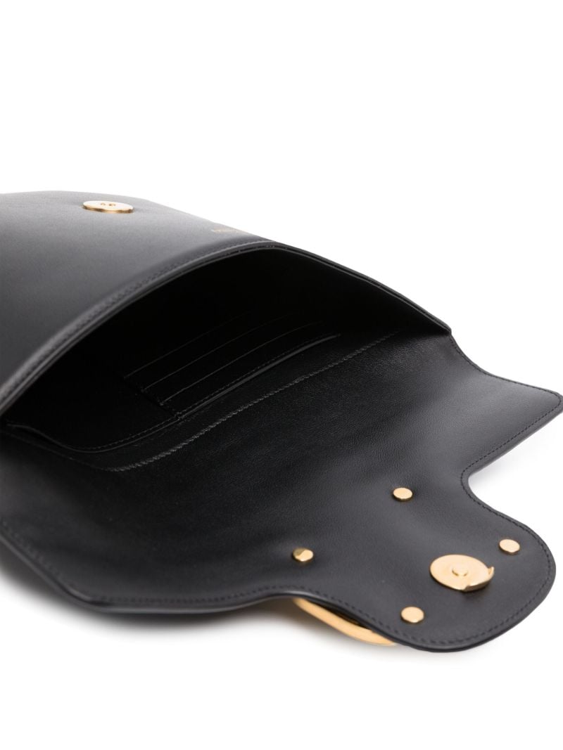 Black LocÃ_x0083_Â² Leather Clutch Bag