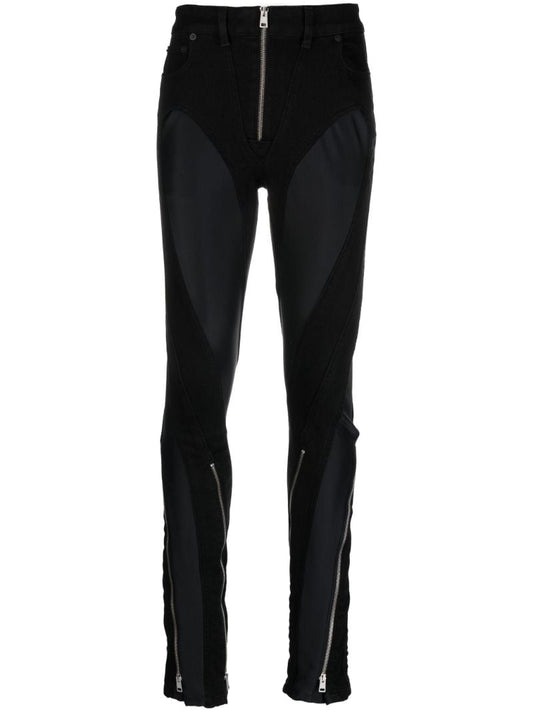 Black Spiral Flared Jeans