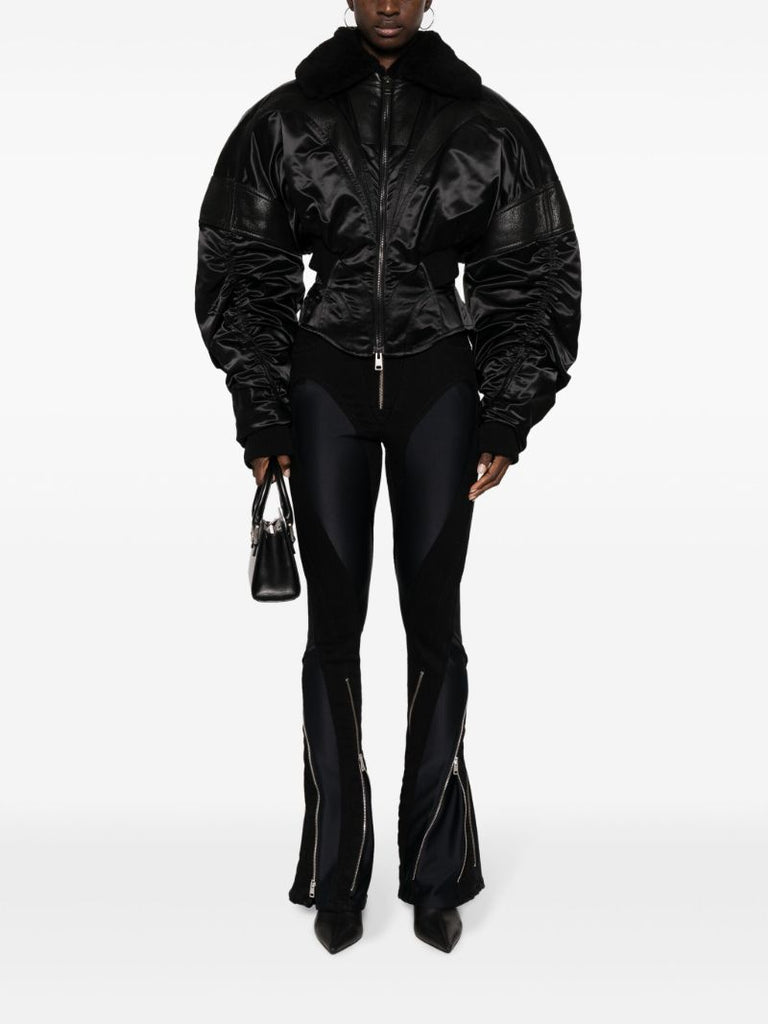Black Spiral Flared Jeans