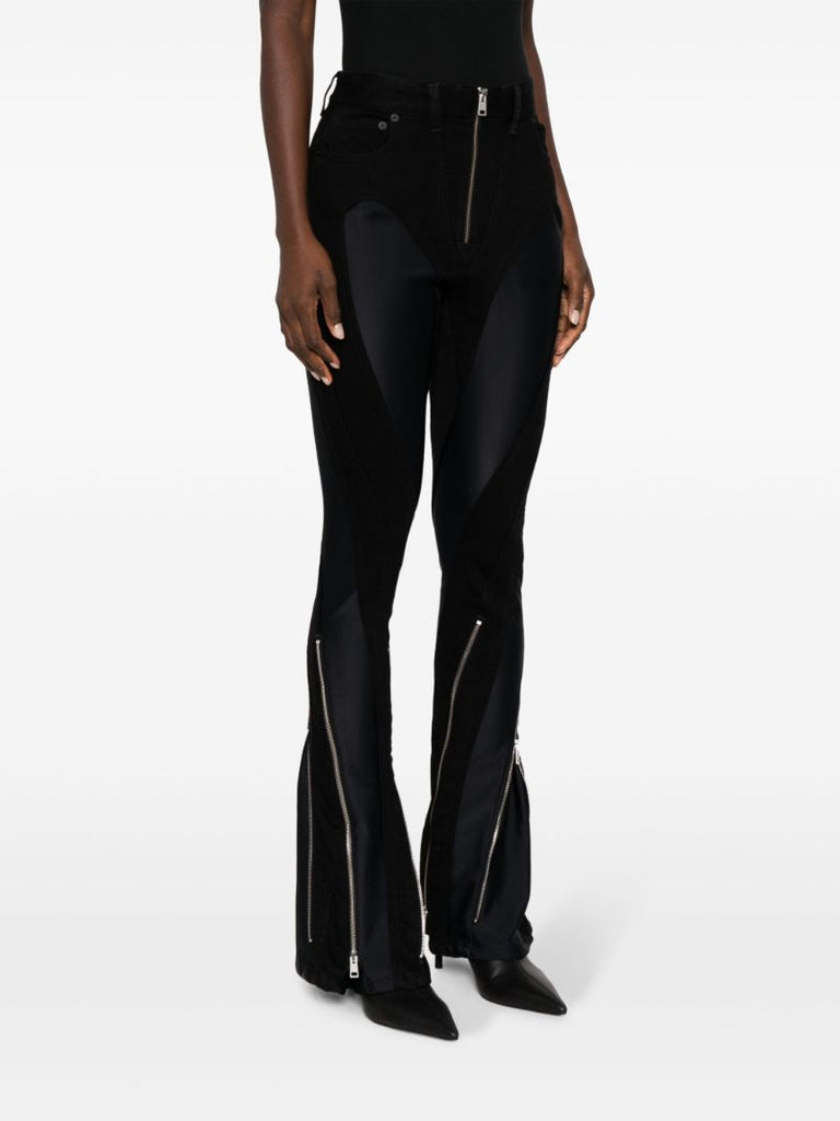 Black Spiral Flared Jeans