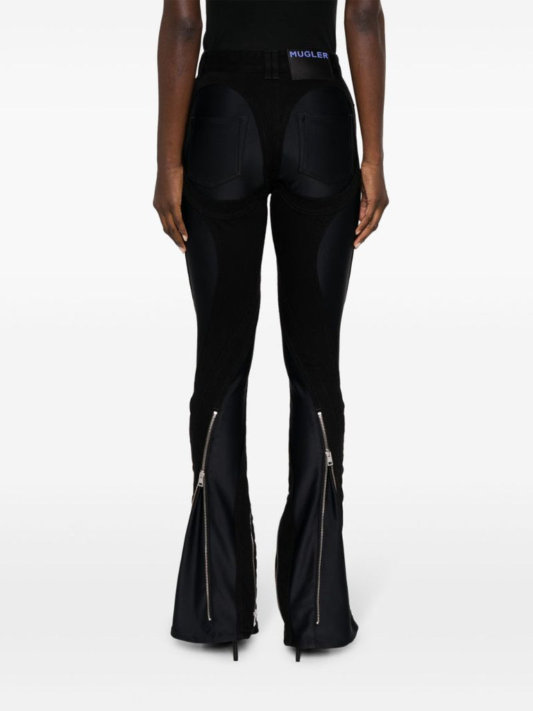 Black Spiral Flared Jeans