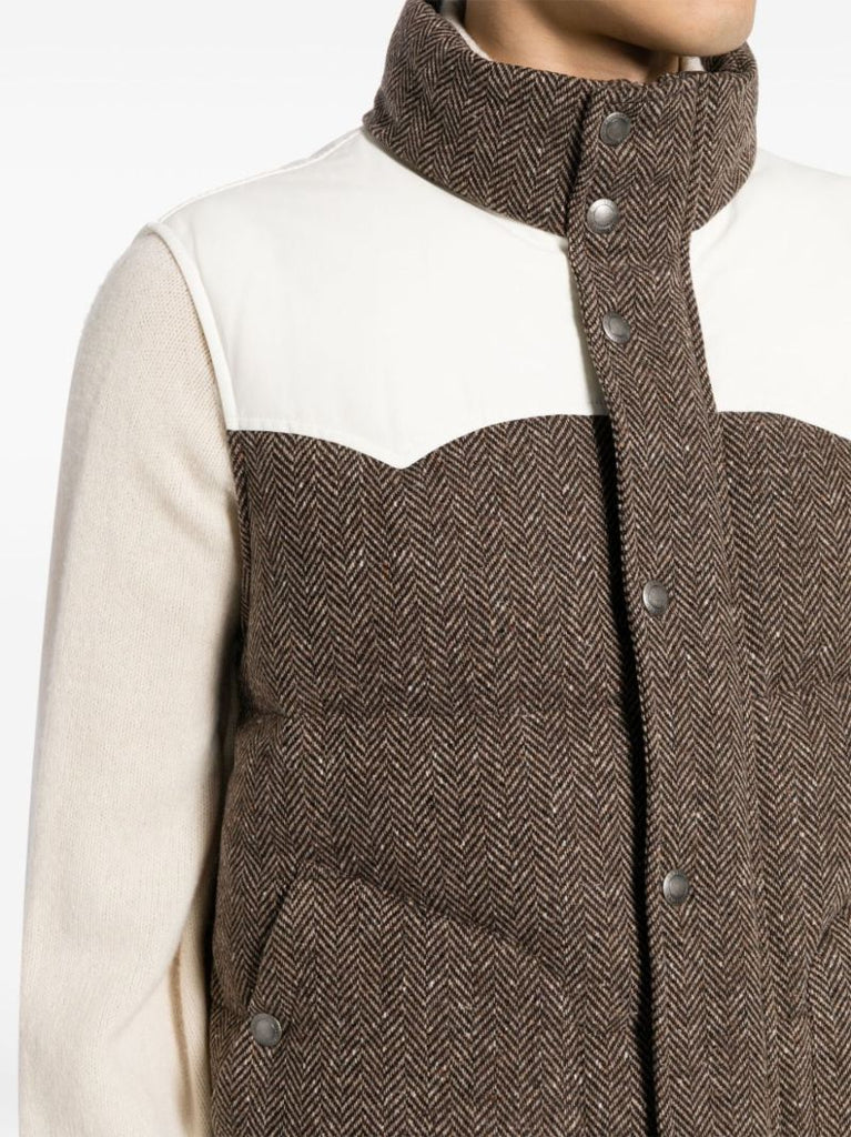 Neutral Wool Padded Gilet