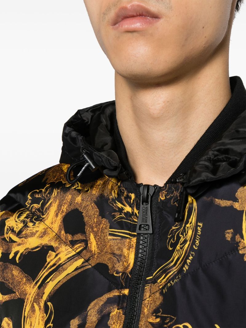 Black Watercolour Couture-print Padded Jacket