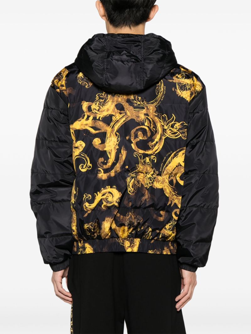 Black Watercolour Couture-print Padded Jacket