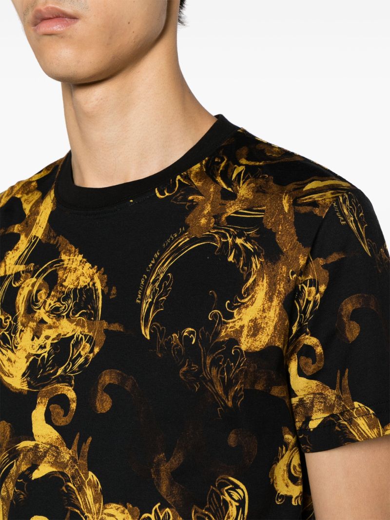 Black Watercolour Couture-print T-shirt