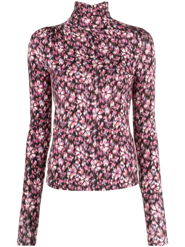 Pink Lou Floral-print Jersey Top