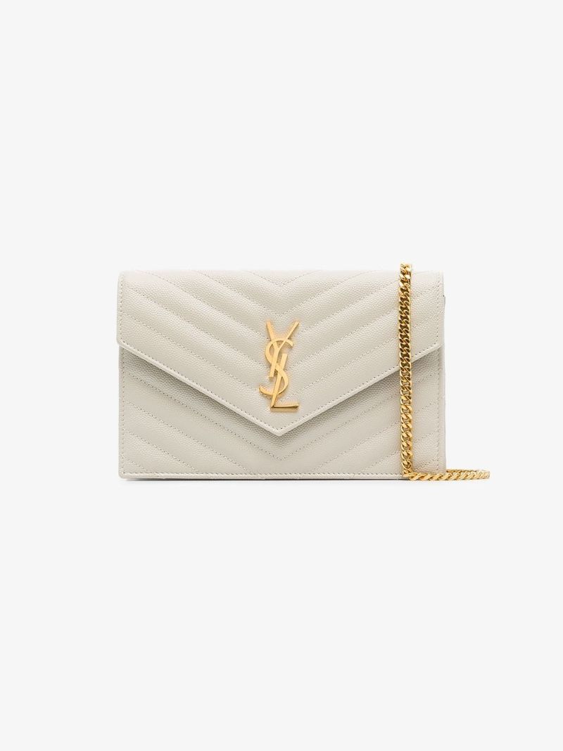 White Monogram Leather Cross Body Bag