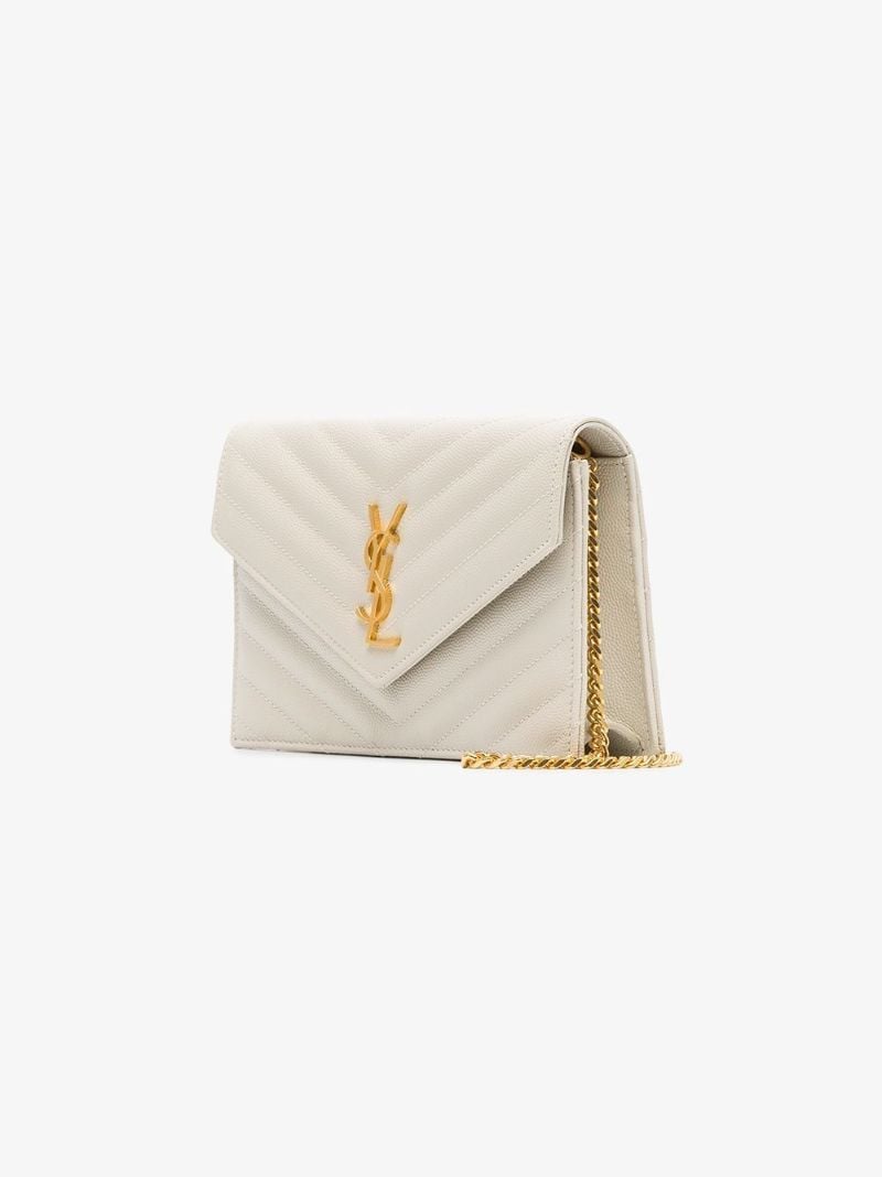 White Monogram Leather Cross Body Bag