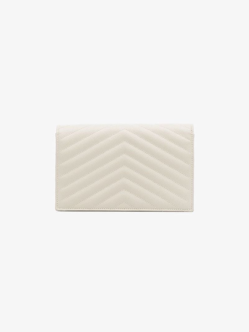 White Monogram Leather Cross Body Bag