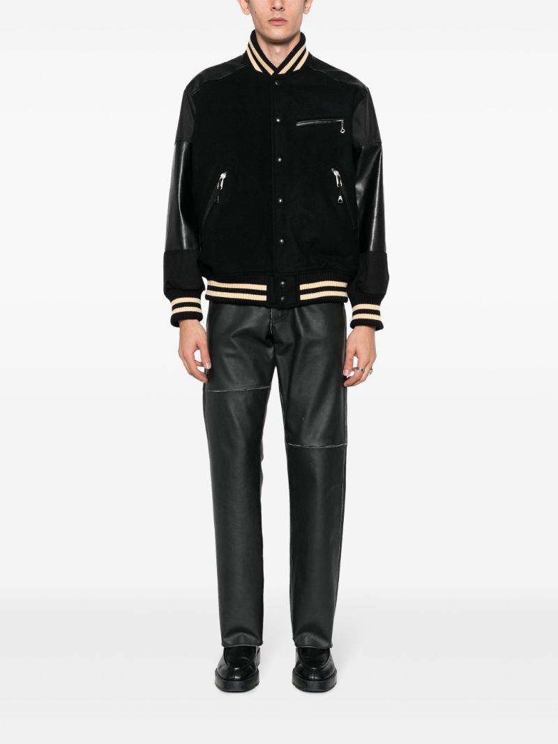 Black Panelled Bomber Jacket