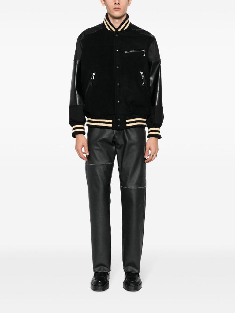 Black Panelled Bomber Jacket