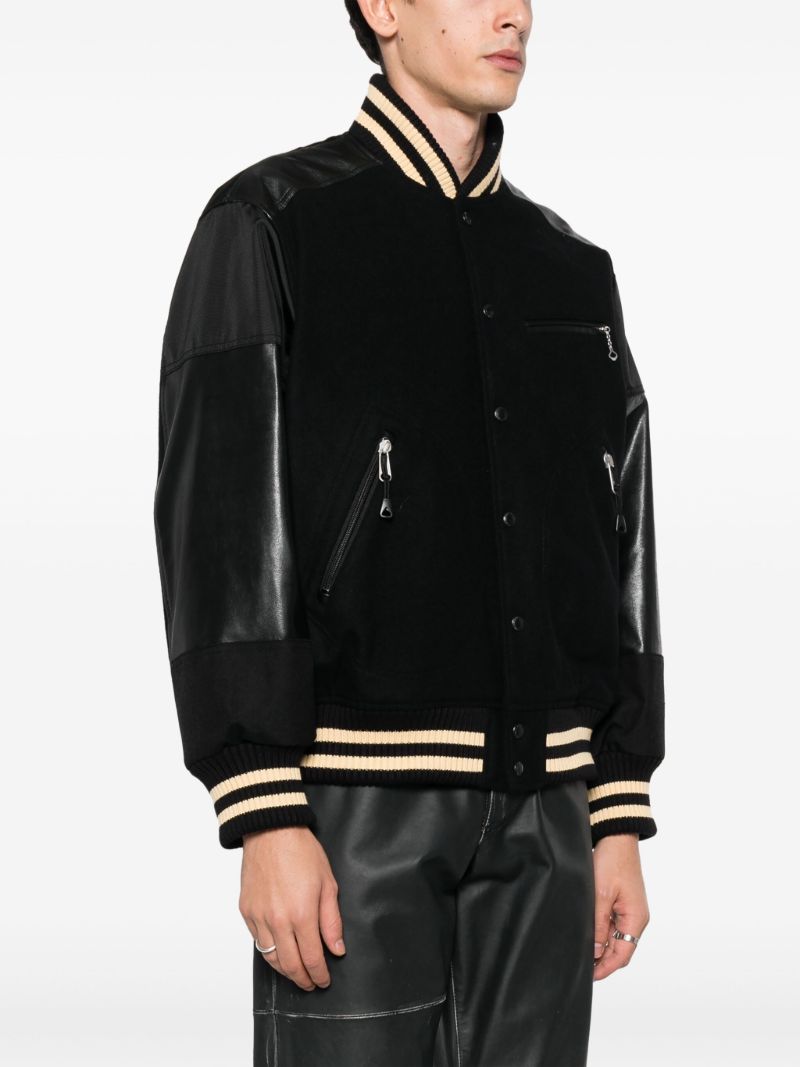 Black Panelled Bomber Jacket