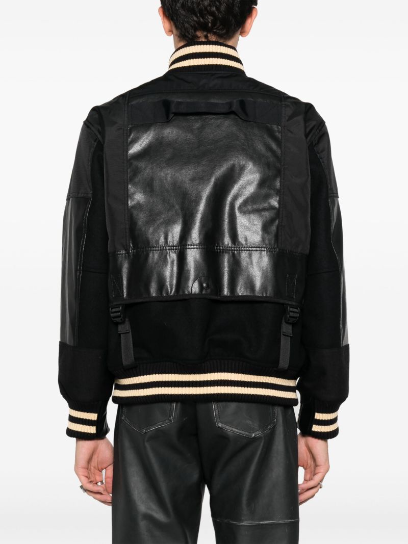 Black Panelled Bomber Jacket