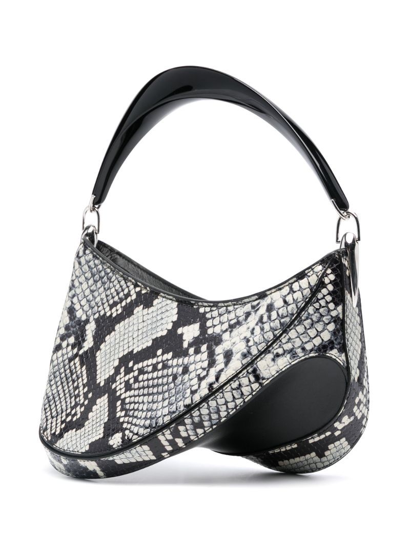 Black Snakeskin-effect Shoulder Bag