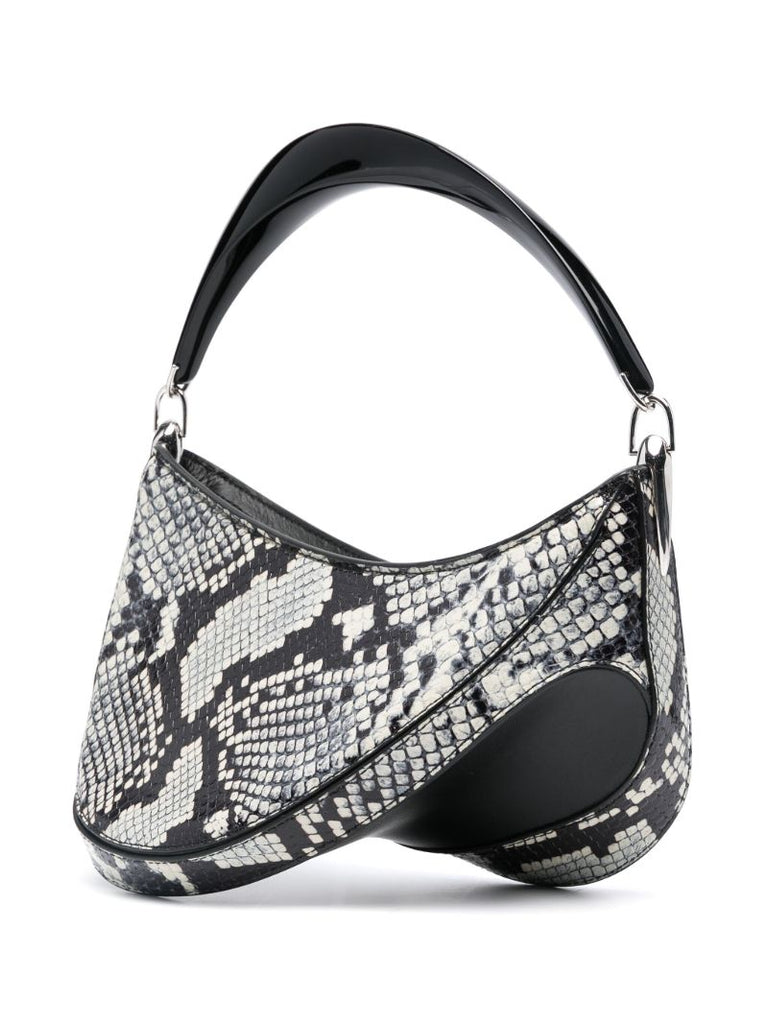 Black Snakeskin-effect Shoulder Bag