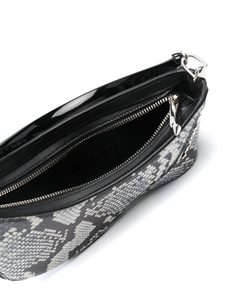 Black Snakeskin-effect Shoulder Bag